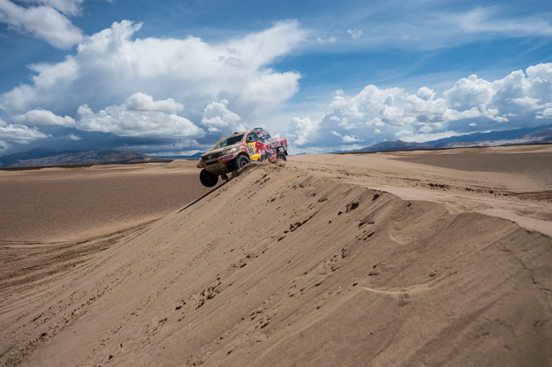 Giniel De Villiers (ZAF) of Toyota Gazoo Racing SA races during stage 04 of Rally Dakar 2017 from Jujuy, Argentina to Tupiza, Bolivia on January 05, 2017 // Marcelo Maragni/Red Bull Content Pool // P-20170105-01625 // Usage for editorial use only // Please go to www.redbullcontentpool.com for further information. //