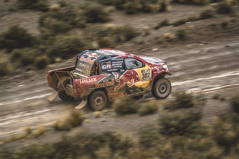 Giniel de Villiers (ZAF) of Toyota Gazoo Racing SA races during stage 5 of Rally Dakar 2017 from Tupiza to Oruro, Bolivia on January 6, 2017.